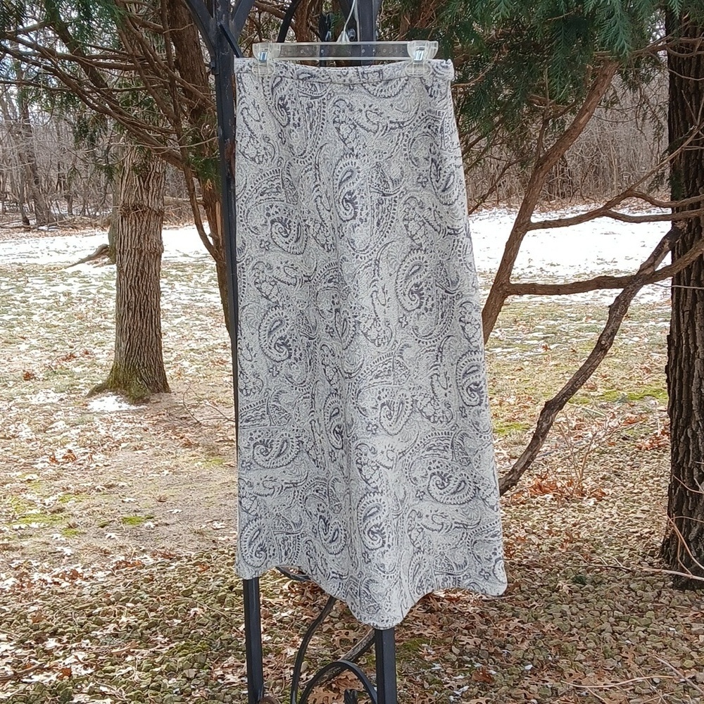 Charter Club Vintage Paisley A Line Midi Skirt 100% Wool Sz 6
